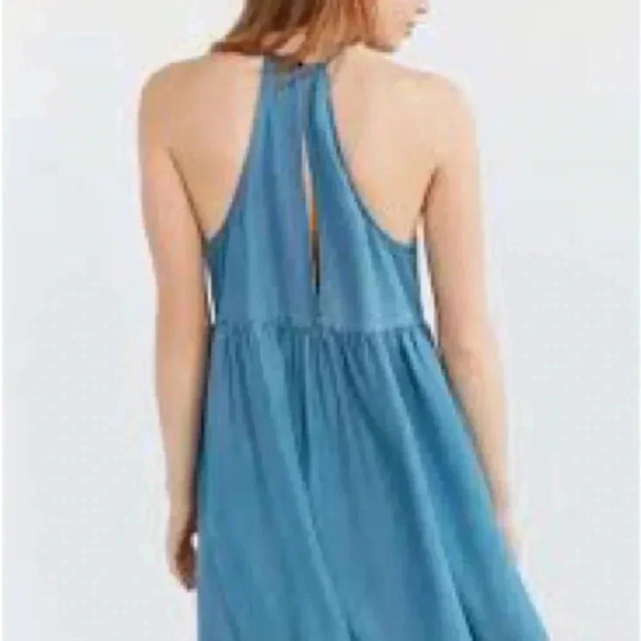 Kimchi Blue Urban Outfitters Denim Swing Halterneck Dress Size XS - Picture 2 of 10